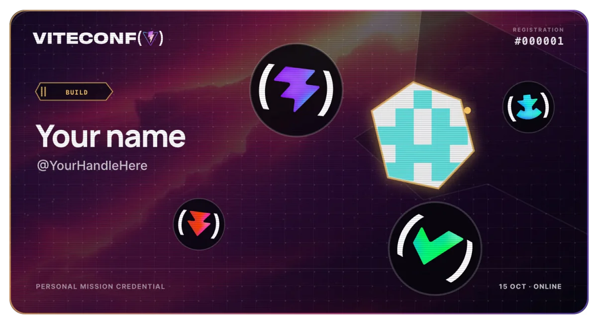 ViteConf 2026 Card Example